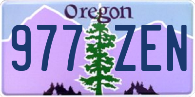OR license plate 977ZEN