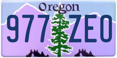 OR license plate 977ZEO