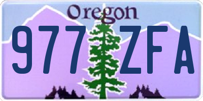 OR license plate 977ZFA