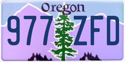 OR license plate 977ZFD