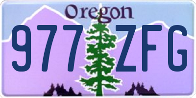 OR license plate 977ZFG