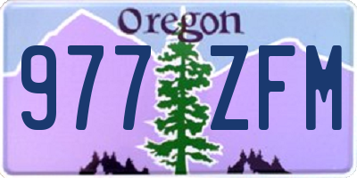 OR license plate 977ZFM