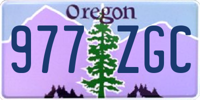 OR license plate 977ZGC