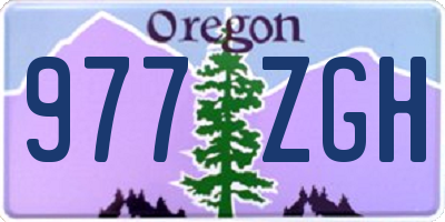OR license plate 977ZGH