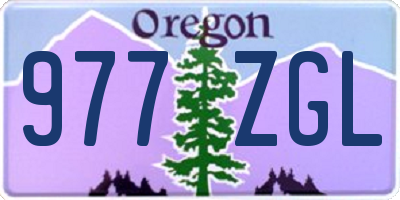 OR license plate 977ZGL