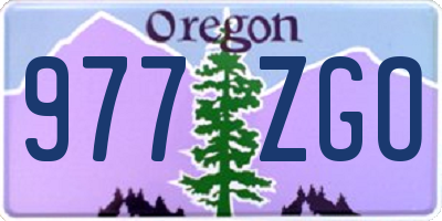 OR license plate 977ZGO