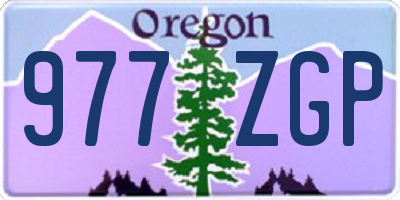 OR license plate 977ZGP