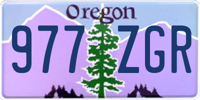 OR license plate 977ZGR