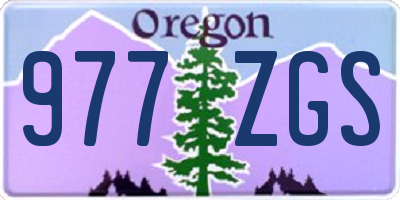 OR license plate 977ZGS