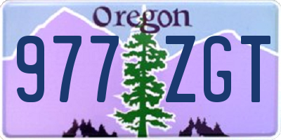 OR license plate 977ZGT