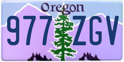 OR license plate 977ZGV