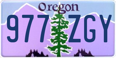OR license plate 977ZGY