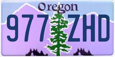 OR license plate 977ZHD
