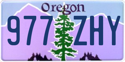 OR license plate 977ZHY