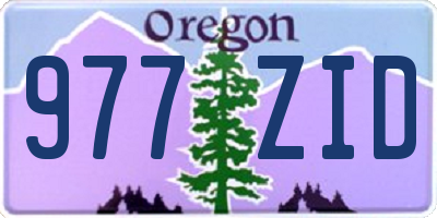OR license plate 977ZID