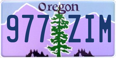 OR license plate 977ZIM