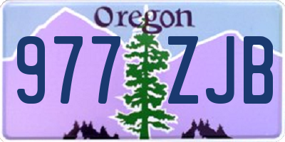 OR license plate 977ZJB