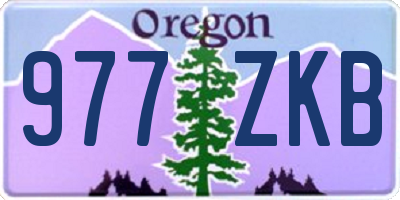 OR license plate 977ZKB