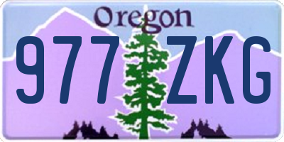 OR license plate 977ZKG