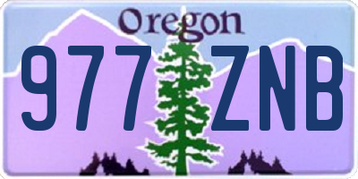 OR license plate 977ZNB