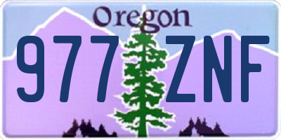 OR license plate 977ZNF
