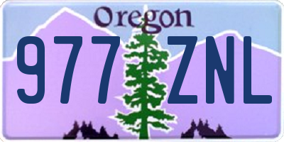 OR license plate 977ZNL