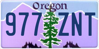 OR license plate 977ZNT