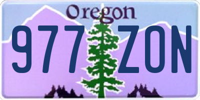 OR license plate 977ZON