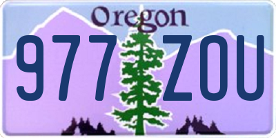 OR license plate 977ZOU