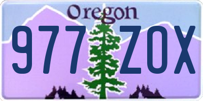 OR license plate 977ZOX
