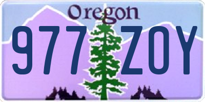 OR license plate 977ZOY