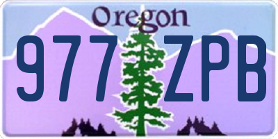 OR license plate 977ZPB
