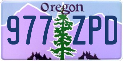 OR license plate 977ZPD
