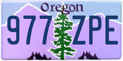 OR license plate 977ZPE