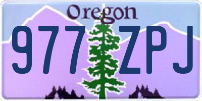OR license plate 977ZPJ