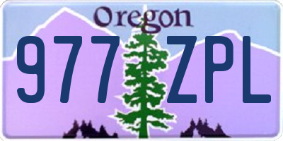 OR license plate 977ZPL