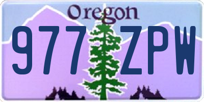 OR license plate 977ZPW