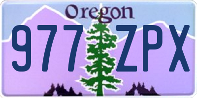 OR license plate 977ZPX