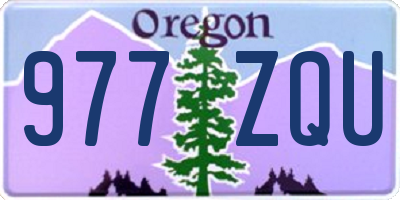 OR license plate 977ZQU