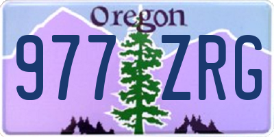 OR license plate 977ZRG