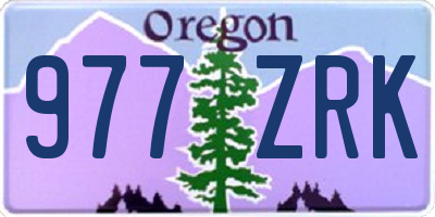 OR license plate 977ZRK