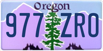 OR license plate 977ZRO