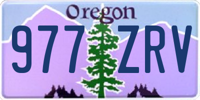 OR license plate 977ZRV