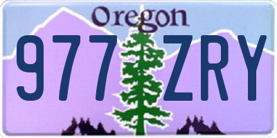 OR license plate 977ZRY