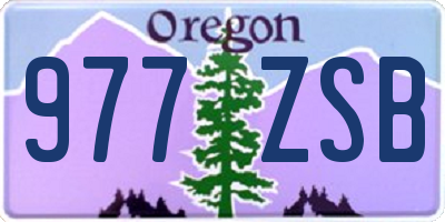 OR license plate 977ZSB