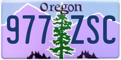 OR license plate 977ZSC