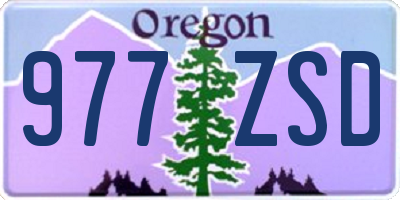 OR license plate 977ZSD