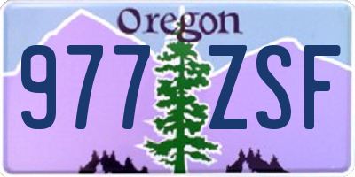 OR license plate 977ZSF