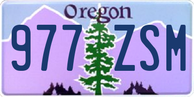 OR license plate 977ZSM