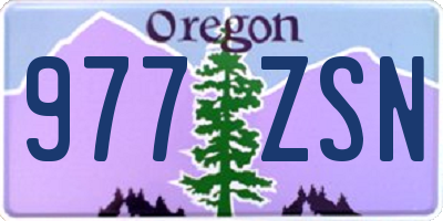 OR license plate 977ZSN